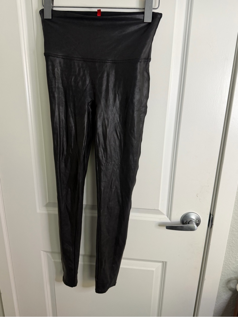SPANX Black Faux-Leather High-Waist Leggings